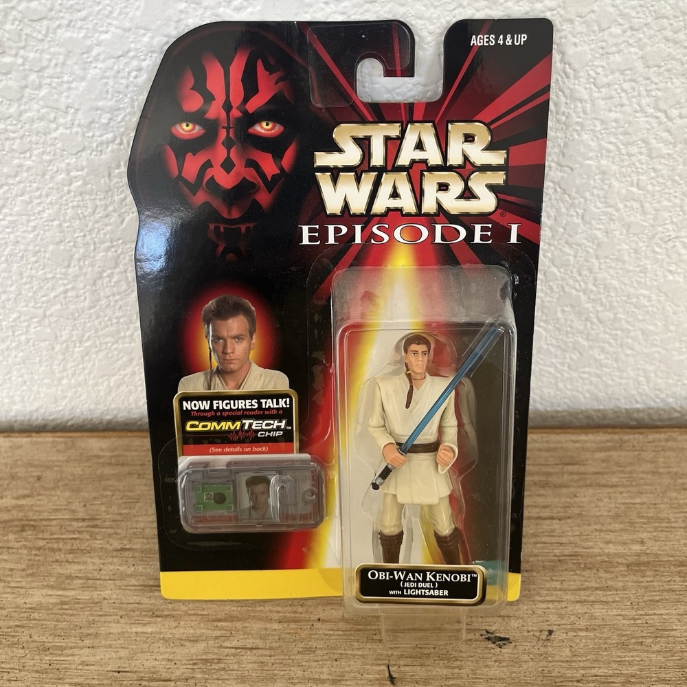 Star Wars Episode 1 Obi-Wan Kenobi Jedi Duel 3.75" Action Figure 1998 Hasbro New
